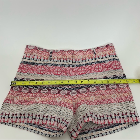 Dalia Woven Boho Tribal Aztec Cotton Shorts Pink White Multicolored Size 2 - Picture 11 of 14